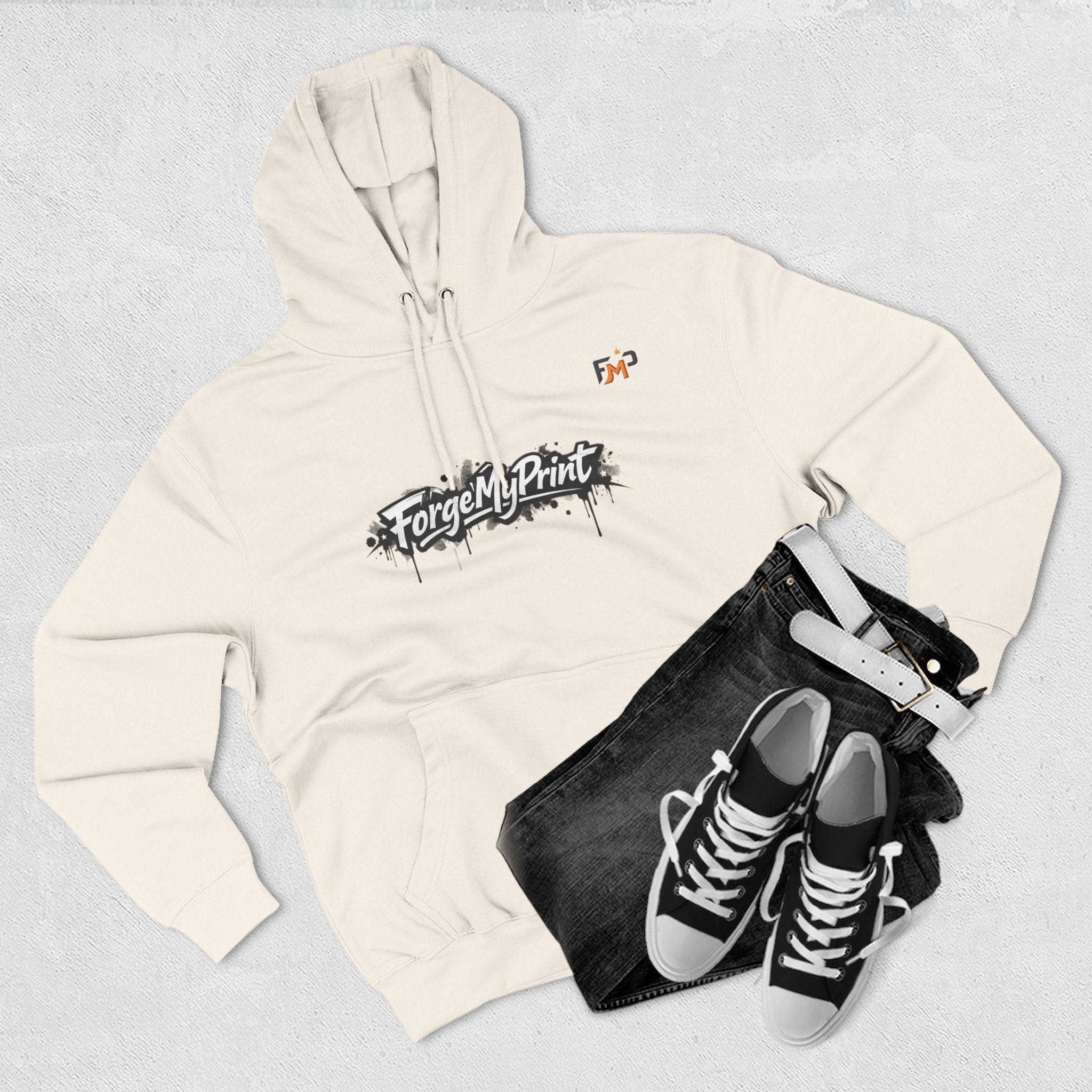 Personalized Pullover Hoodie — Three-Panel Fleece Pullover with customizable images