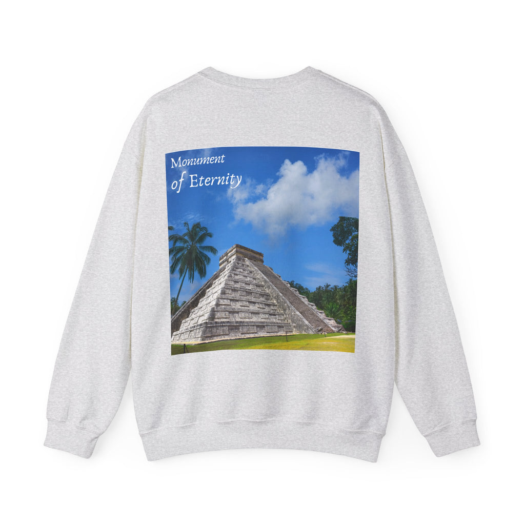 Monument of Eternity. Chichen-itza Temple Crewneck Sweatshirt | Mexico Travel Poster